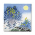 Asian Blue Watercolor magnet