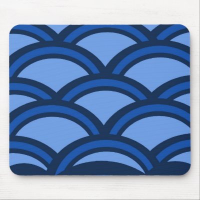 Asian Blue Waves Mousepad by elledeegee