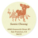 Asian deer young doe custom circle address label sticker