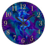 Asian Dragon Fantasy Blues Art Clock
