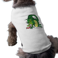Asian Dragon Green Dog Tee Shirt