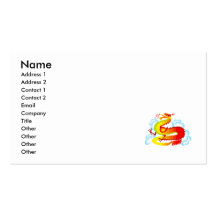 Asian Dragon in Clouds Business Card Template