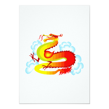 Asian Dragon in Clouds Custom Invitations