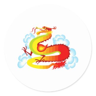 Asian Dragon in Clouds sticker