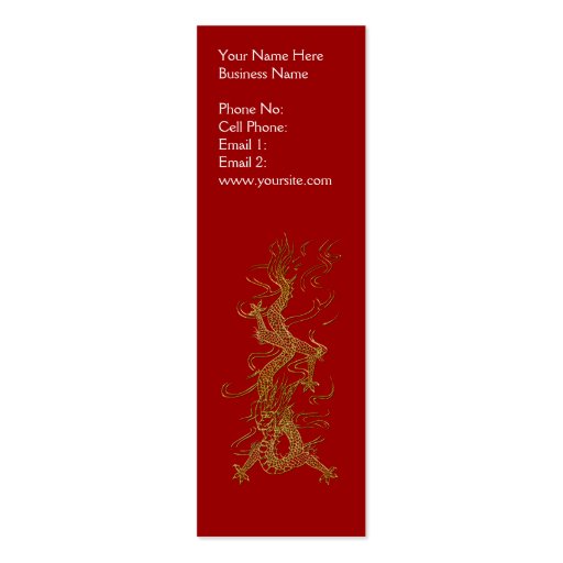 ASIAN DRAGON Profile or Business Cards (front side)