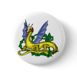 Asian Dragon & Vines Button