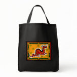 Asian Dragon with Background Canvas Bag