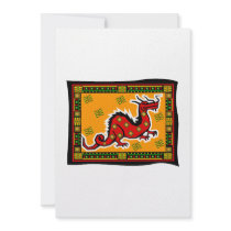 Asian Dragon with Background Invitation