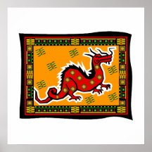 Asian Dragon with Background Posters
