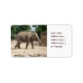 Asian Elephant Walking On Sand Adhesive Label