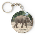 Asian Elephant Walking On Sand Keychain