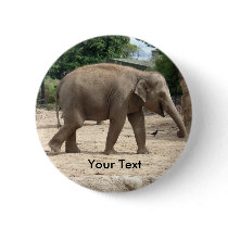 Asian Elephant Walking On Sand To Water Badge