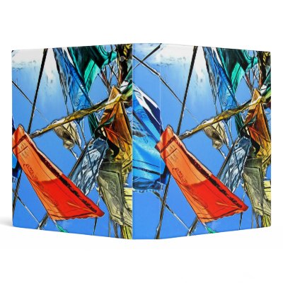 Asian Flags Against the Sky Painting Binder by JayAtZazzle