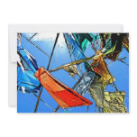 Asian Flags Against the Sky Painting Personalized Invitation