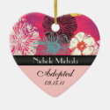 Asian Floral Adoption Announcement Keepsake Christmas Tree Ornament