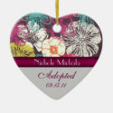 Asian Floral Adoption Announcement Keepsake Christmas Ornament