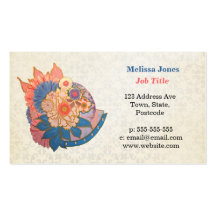 Asian Flower Collage art Business Card