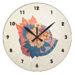 Asian Flower Collage art Wallclocks