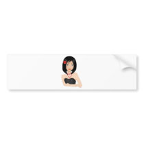 Asian Girl bumper stickers by Melisende Asian Girl bumper stickers