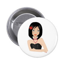 Asian Girl Buttons