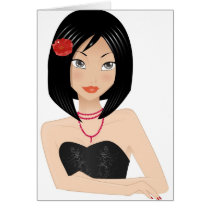 Asian Girl Greeting Cards