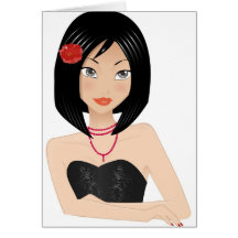 Asian Girl Greeting Cards