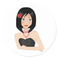 Asian Girl stickers by Melisende Asian Girl stickers