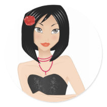 Asian Girl stickers by Melisende Asian Girl stickers