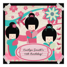 Asian Girls Birthday Invitation