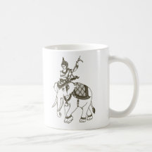 ASIAN GOD RIDING ELEPHANT - TIGER COFFEE MUGS