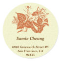 Asian grasshopper custom circle address label sticker