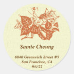 Asian grasshopper custom circle address label sticker
