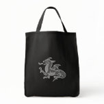 Asian Gray Dragon Tote Bags