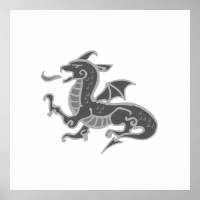 Asian Gray Dragon Posters by dragons_lair