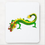 Asian Green Angry Dragon Mousepads