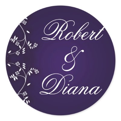 Asian inspired plum design round stickers