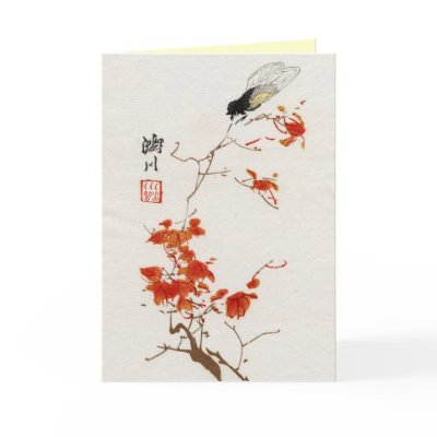 Asian Inspired Vintage Cards - Bumble Bee by golden_oldies