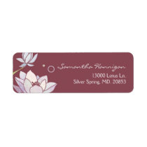 Asian Lotus Elegant Address Labels labels