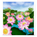 Asian Lotus Garden Poster posters