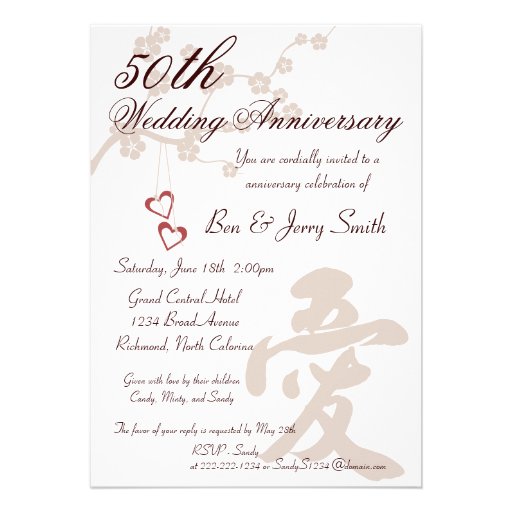 Asian Love Anniversary Party Invitation