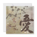 Asian Love Thank You Invitation Card Square invitation