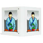 Asian Man With Bonsai head Bowed 3 Ring Binder