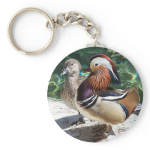 Asian Mandarin Ducks Male & Female Keychains