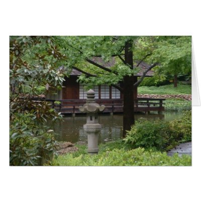 Asian Meditation House Greeting Card by LunarRaven