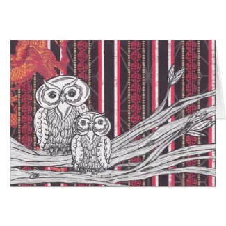 Asian Owls Card card