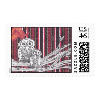 Asian Owls postage stamp