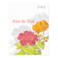 Asian Peonies + Silhouettes Save the Date Postcard