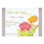 Asian Peony + Damask Floral Wedding Save the Date Custom Invitation