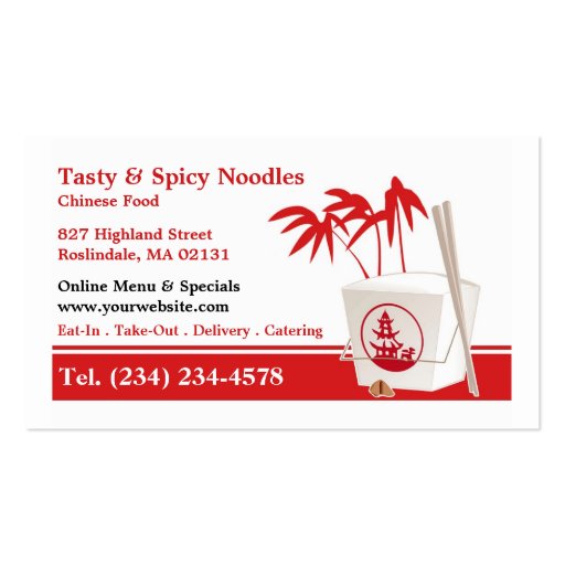Asian Restaurant Business Card (front side)