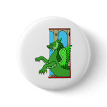 Asian Statue Dragon Button